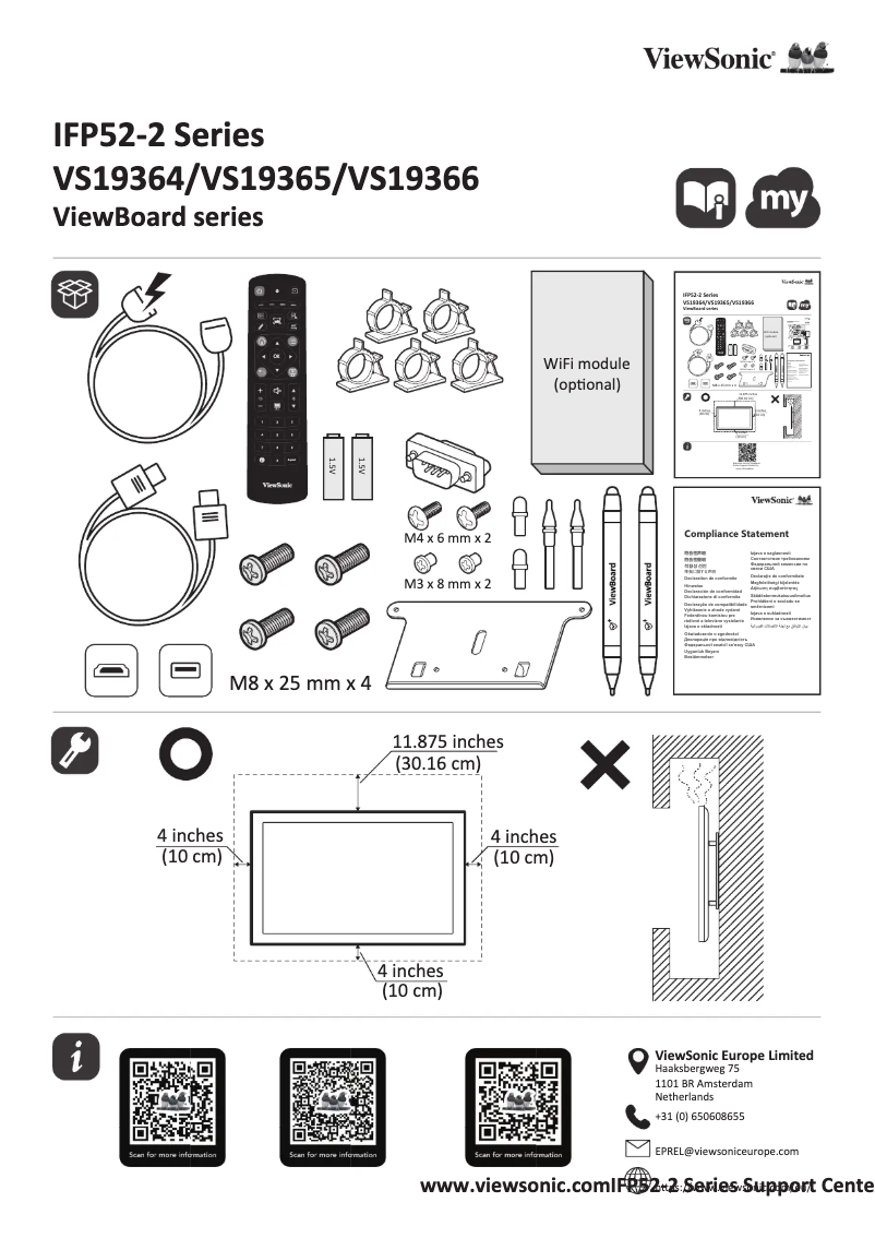 Image de la première page du manuel de l'appareil ViewBoard IFP8652-2F