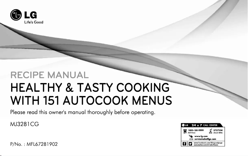 Page 1 de la notice Manuel utilisateur LG MJ3281CG