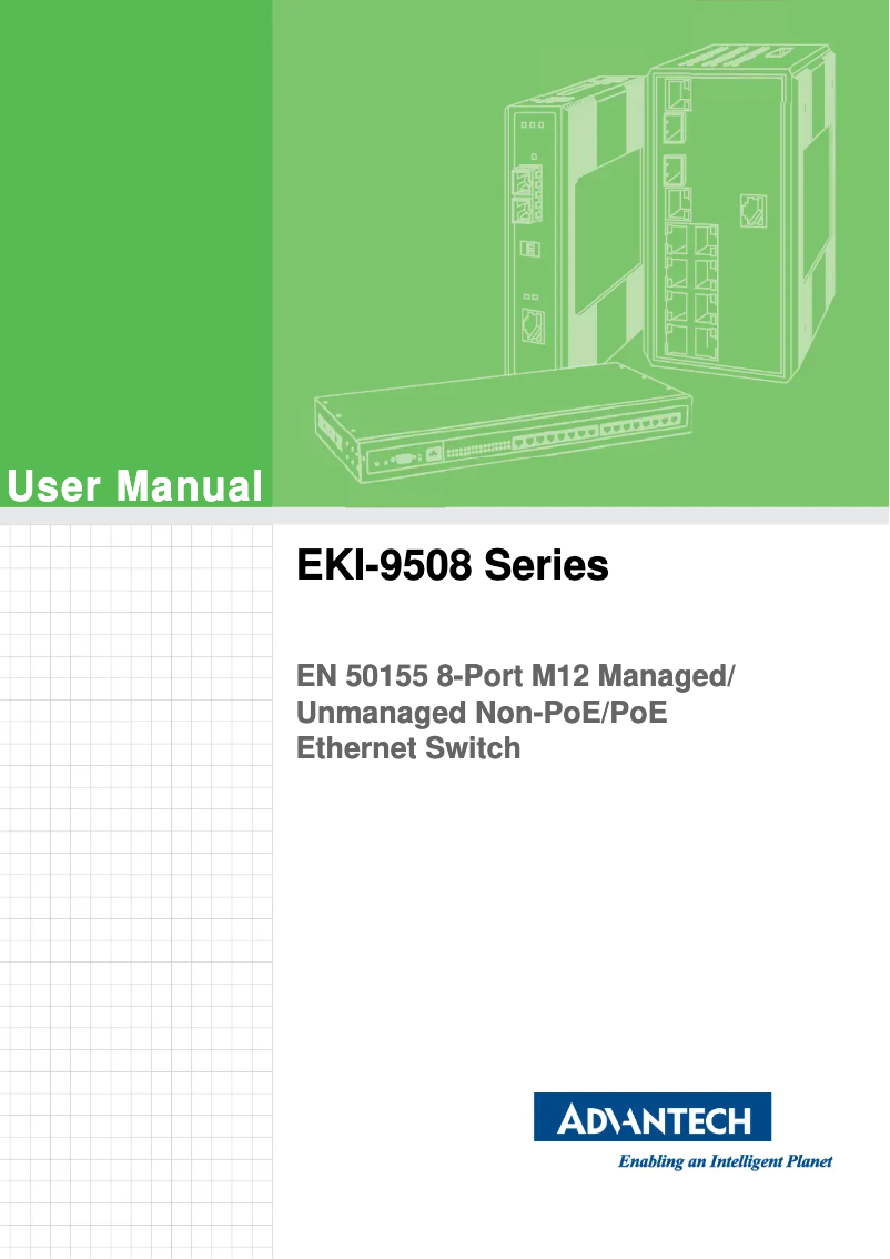 Page 1 de la notice Manuel utilisateur Advantech EKI-9508E-MPW-B