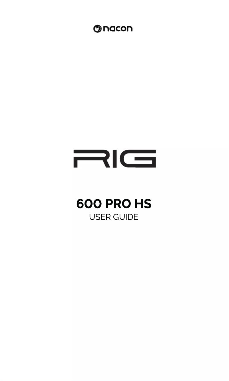 Page 1 de la notice Manuel utilisateur NACON 600 PRO HS