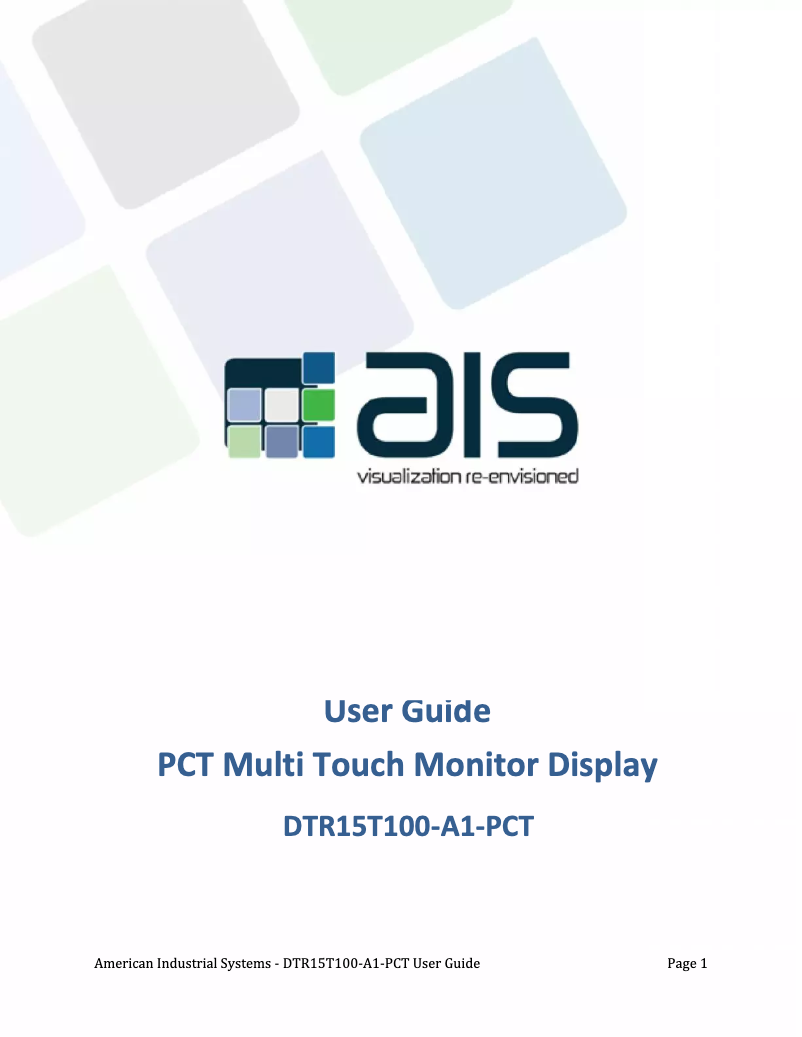 Página 1 del manual Manual de usuario AIS DTR15T100-A1-PCT
