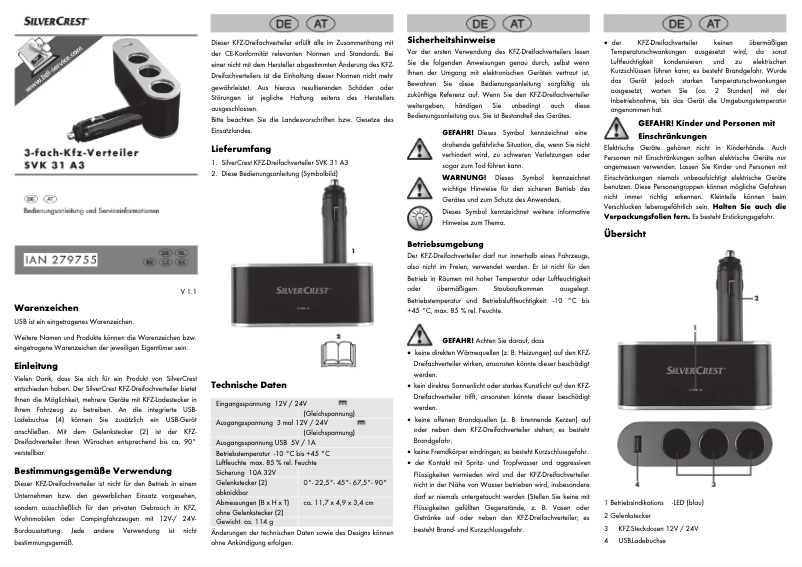 Page 1 de la notice Manuel utilisateur SilverCrest SSK 3 A2