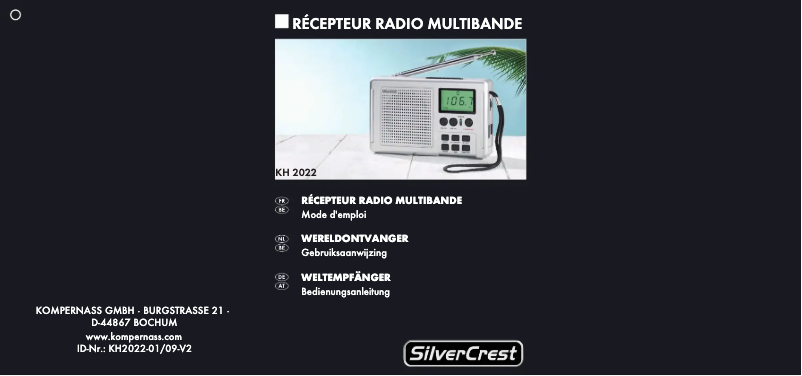 Page 1 de la notice Manuel utilisateur SilverCrest KH 2022