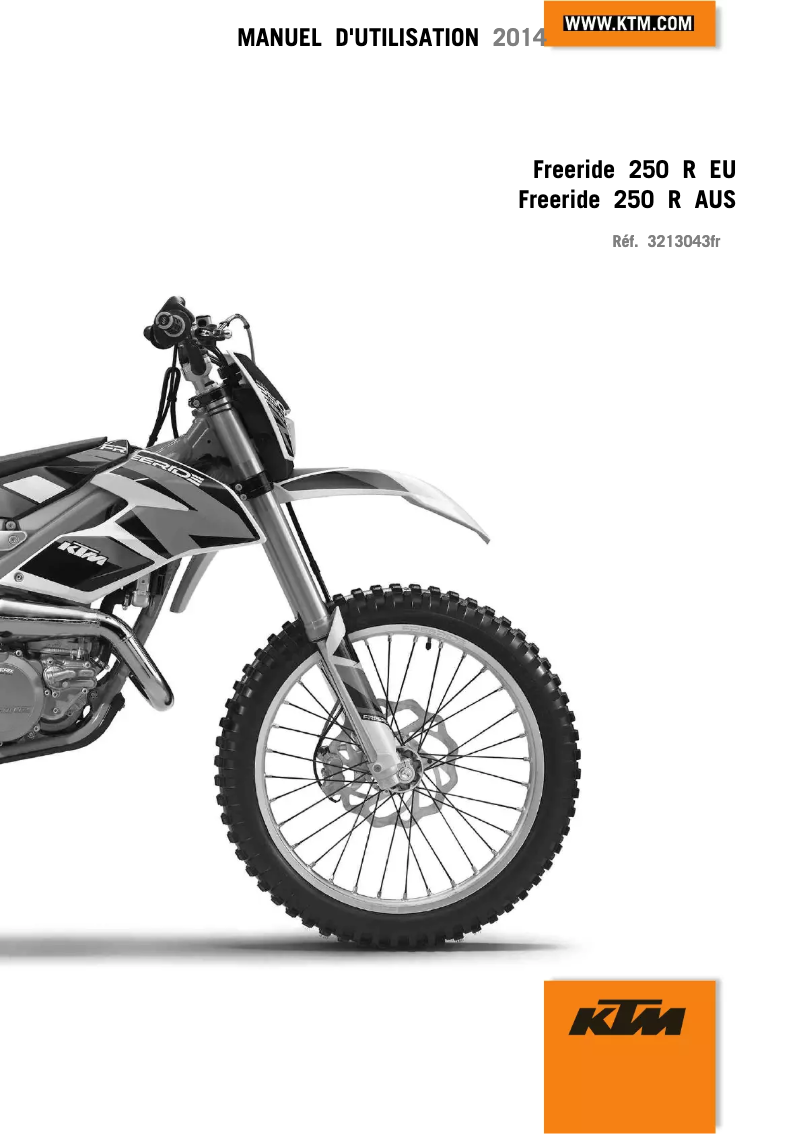 Page 1 de la notice Manuel utilisateur KTM Freeride 250 R (2014)