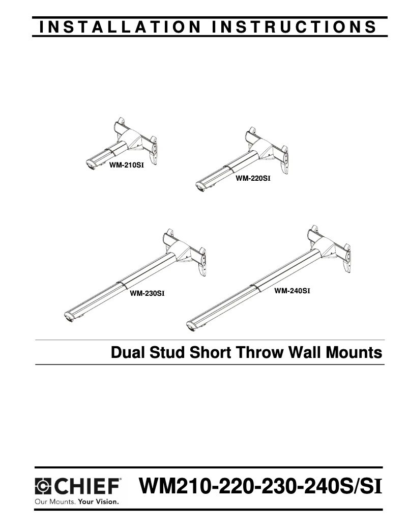 Page n°1 - Manuel utilisateur Chief WM230SI
