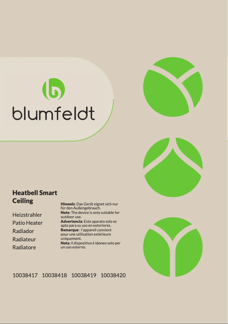 Page n°1 - Manuel utilisateur Blumfeldt Heatbell Ceiling Smart