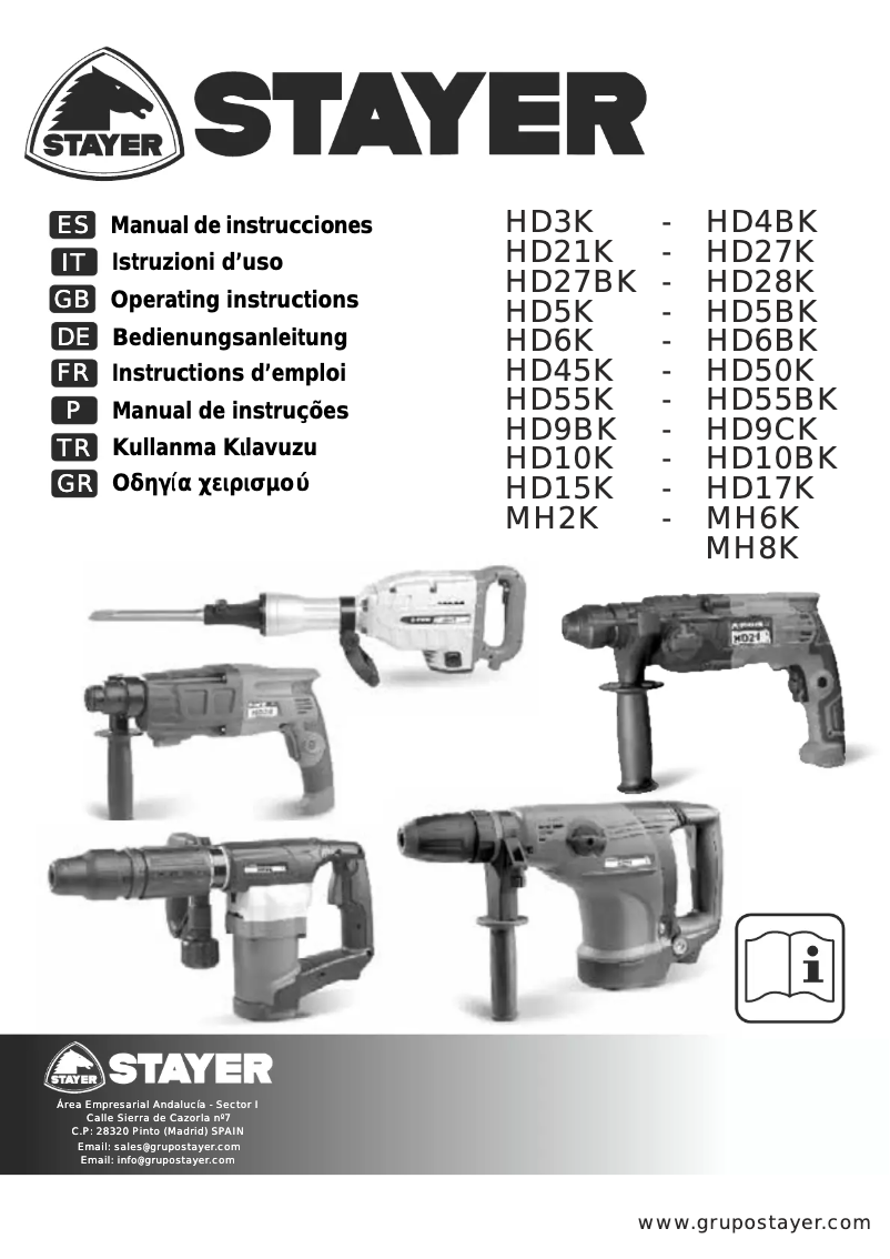 Page n°1 - Manuel utilisateur Stayer HD45K