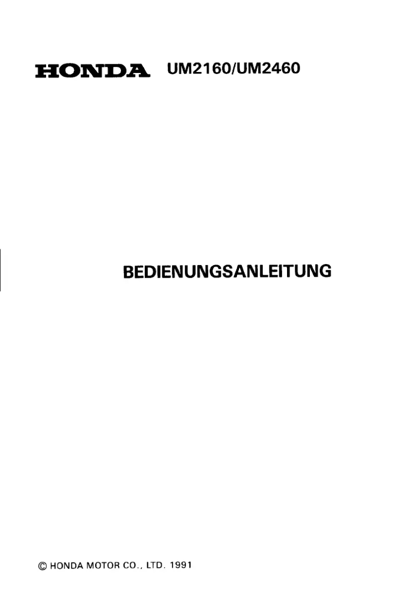 Página 1 del manual Manual de usuario Honda UM2460