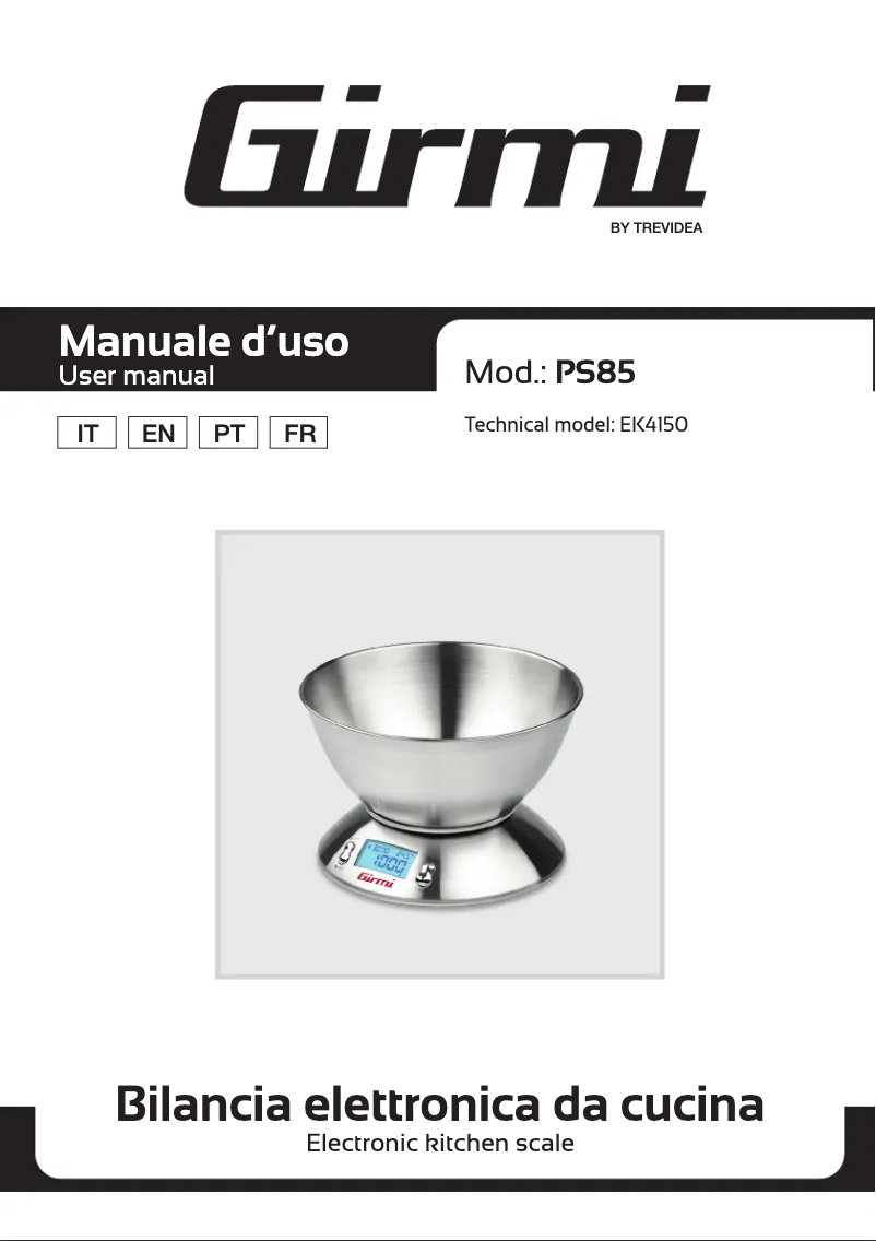 Page n°1 - Manuel utilisateur Girmi PS85