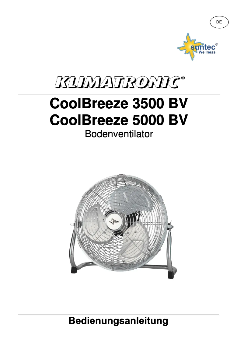 Image de la première page du manuel de l'appareil CoolBreeze 3500 BV