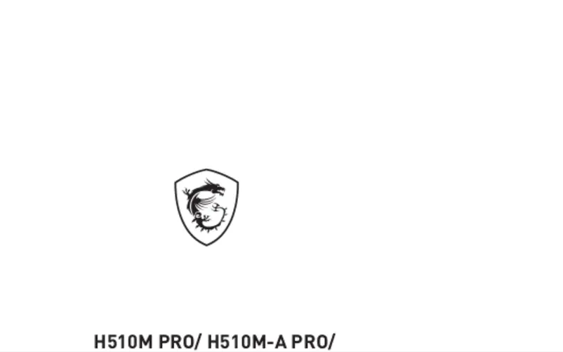 Page n°1 - Manuel utilisateur MSI H510M-A PRO