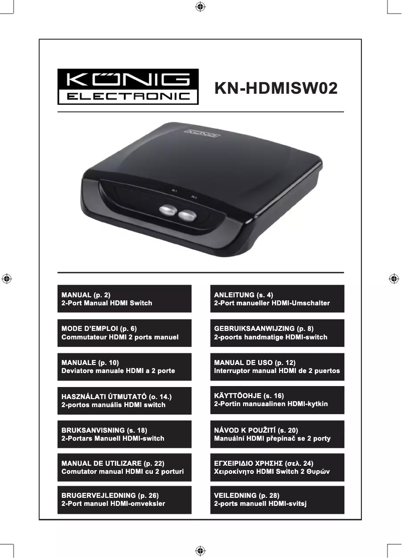 Page n°1 - Manuel utilisateur Konig KN-HDMISW02