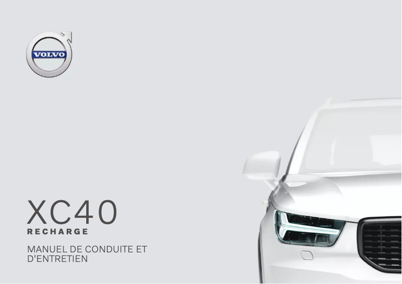Image de la première page du manuel de l'appareil XC40 Recharge Plug-in Hybrid (2020)