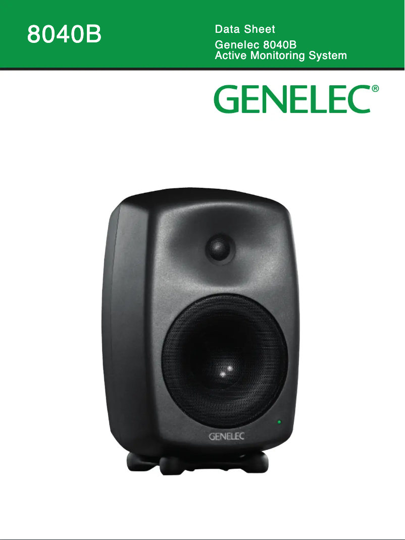 Page 1 de la notice Fiche technique Genelec 8040B