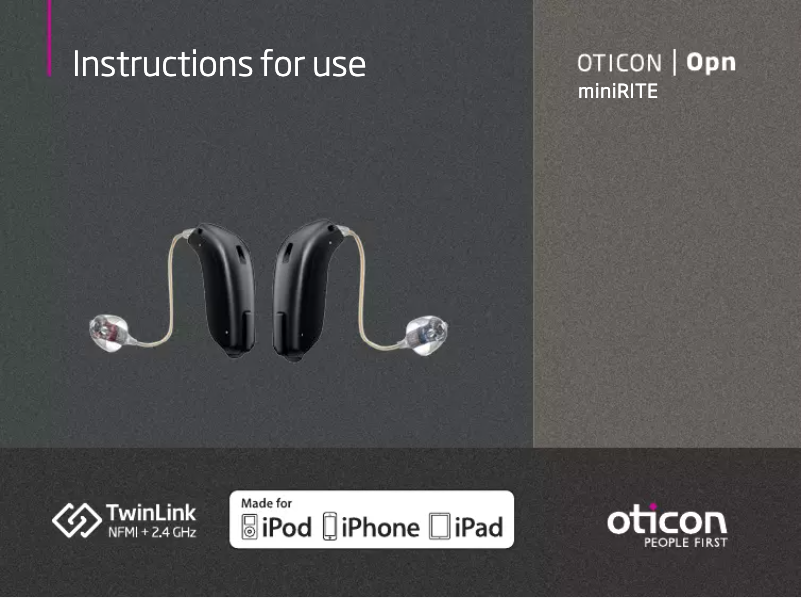 Page n°1 - Manuel utilisateur Oticon Opn