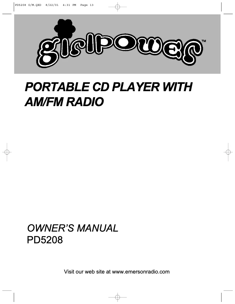 Page 1 de la notice Manuel utilisateur Emerson PD5208