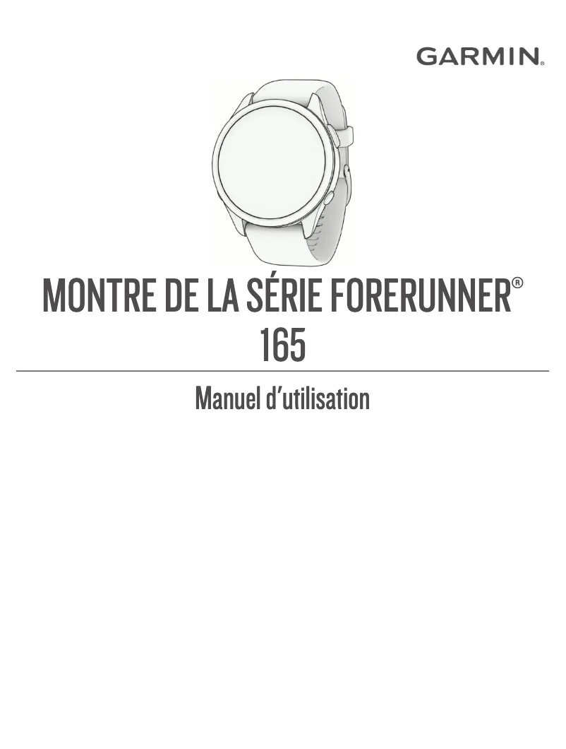 Page 1 de la notice Manuel utilisateur Garmin Forerunner 165