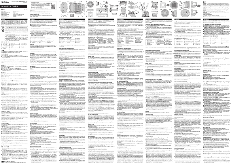 Page 1 de la notice Manuel utilisateur Sigma 14mm F1.4 DG DN