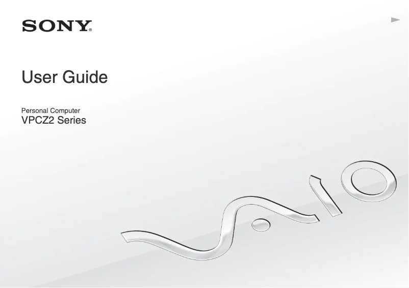 Page n°1 - Manuel utilisateur Sony Vaio VPCZ22SHX