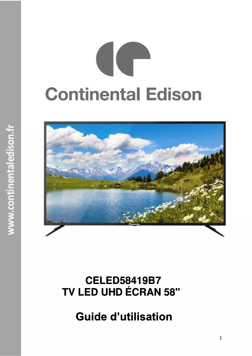 Page 1 de la notice Manuel utilisateur Continental Edison CELED58419B7