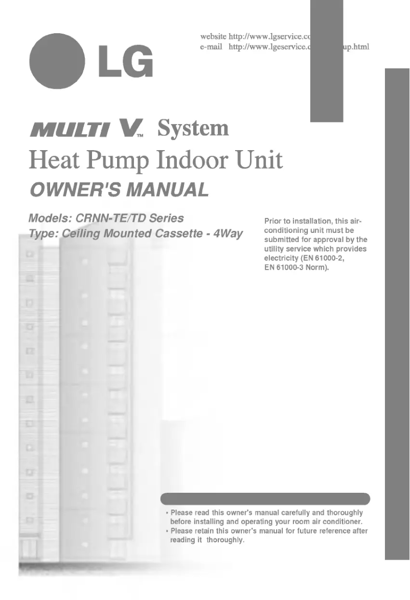 Page 1 de la notice Manuel utilisateur LG CRNN366TDA0