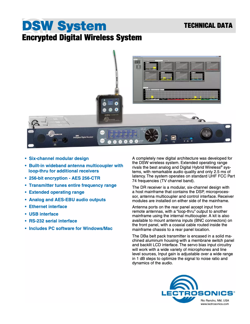 Page 1 of the manual User Manual Lectrosonics D