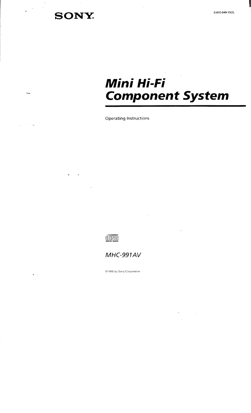 Page n°1 - Manuel utilisateur Sony MHC-991AV