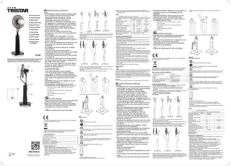Page 1 de la notice Manuel utilisateur TriStar VE-5884