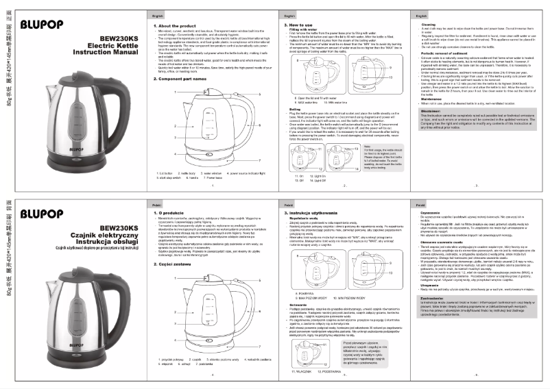 Página 1 del manual Manual de usuario Blupop BEW230KS