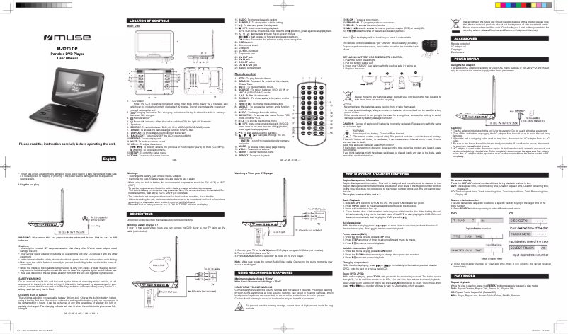 Page 1 of the manual User Manual Muse M-1270 DP