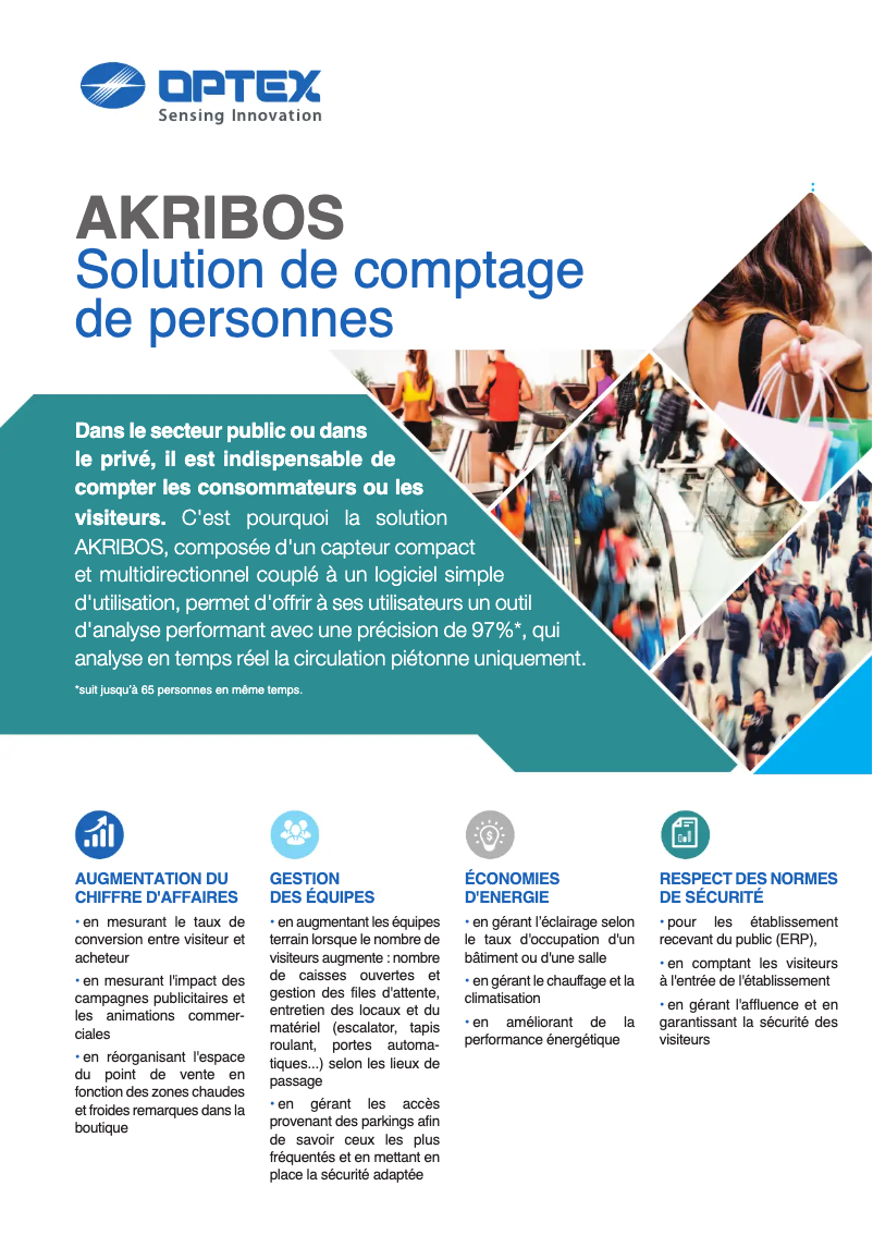 Page 1 de la notice Fiche technique Optex Akribos VC-1020