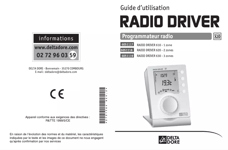 Page 1 de la notice Manuel utilisateur Delta Dore Radio Driver 620