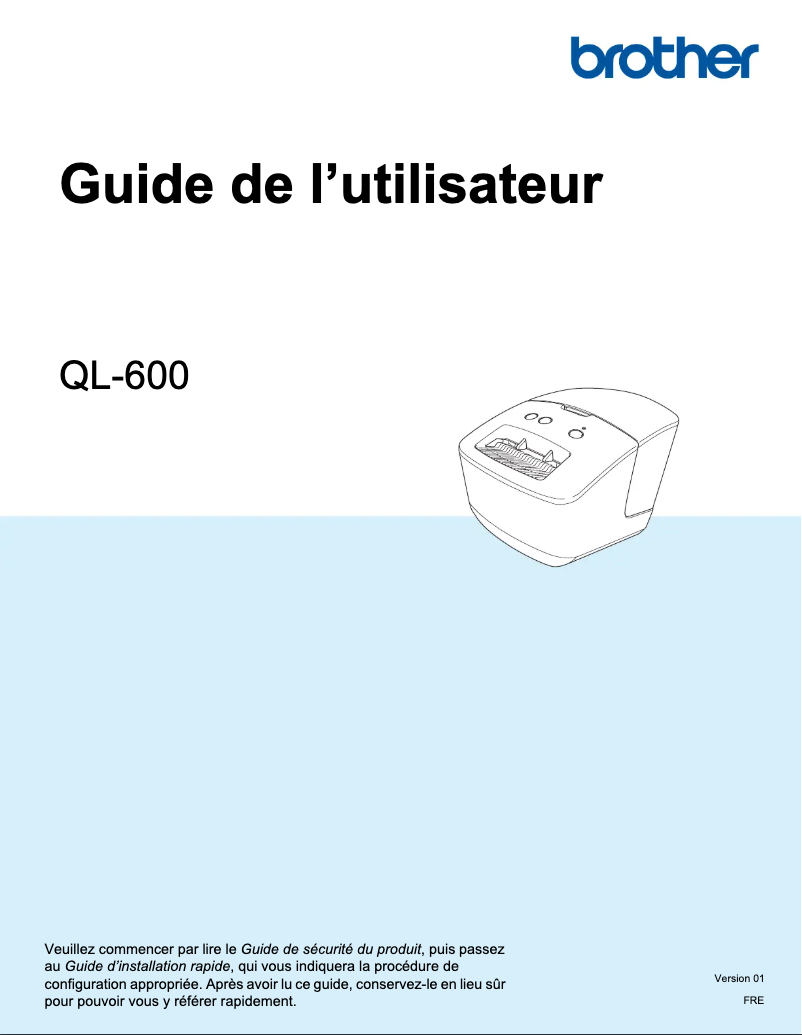 Page n°1 - Manuel utilisateur Brother QL-600