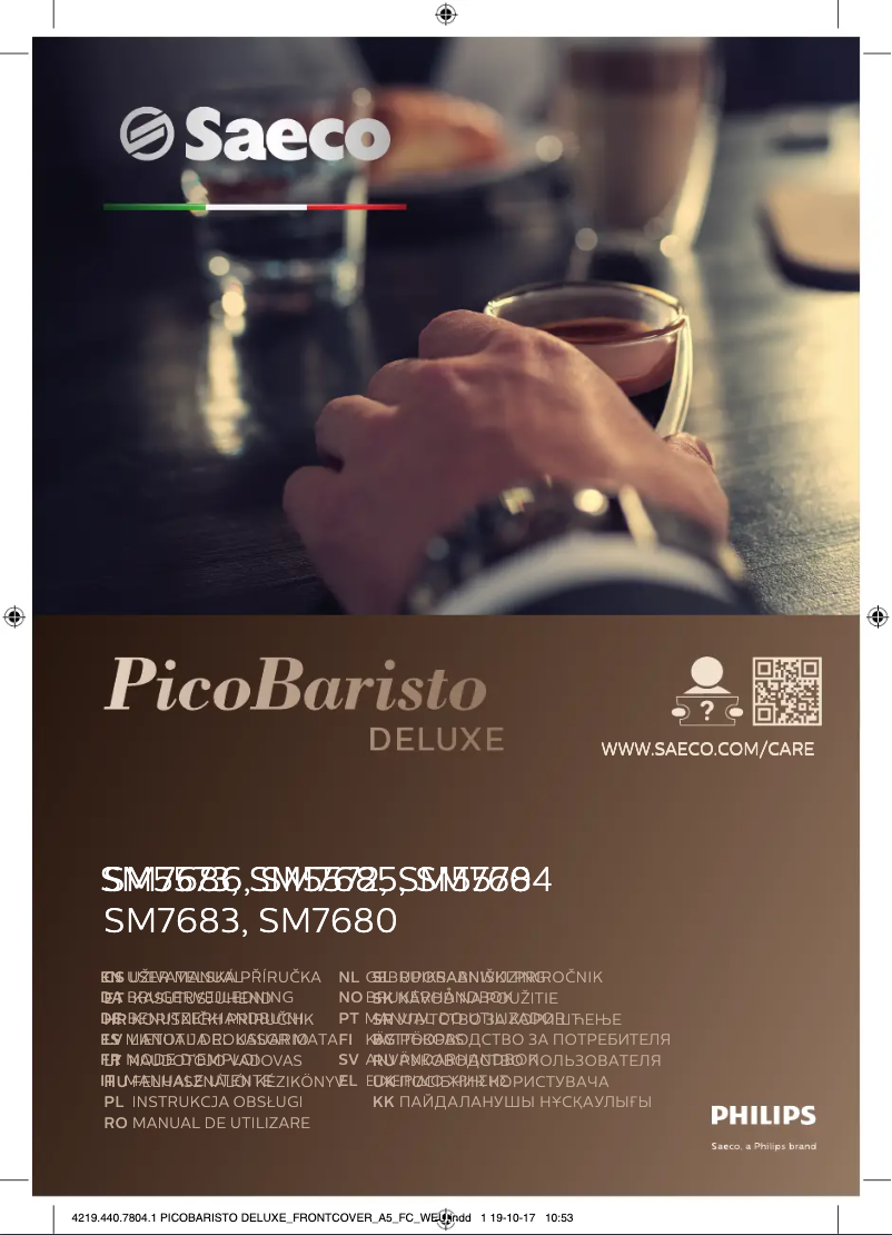 Page 1 de la notice Manuel utilisateur Philips Saeco Picobaristo Deluxe SM5570