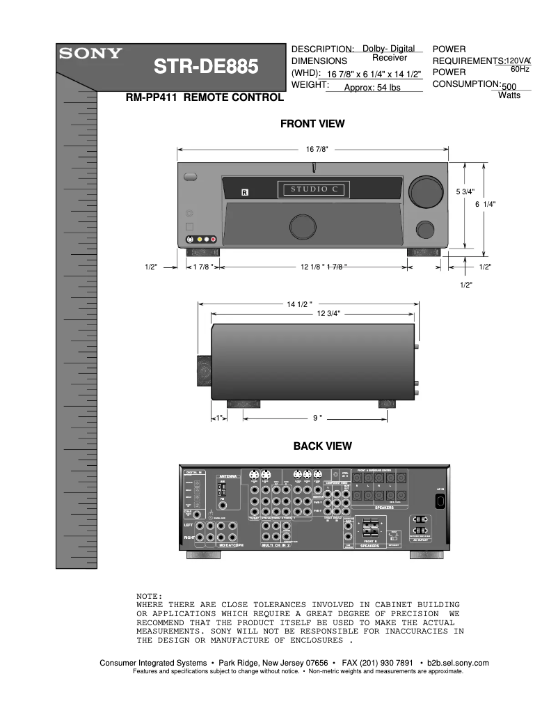 Page 1 de la notice Guide d'installation Sony STR-DE885