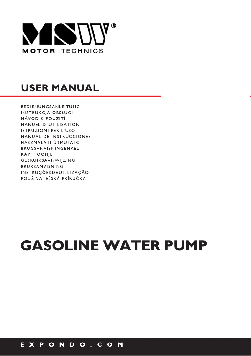 Page n°1 - Manuel utilisateur MSW MSW-GP-110