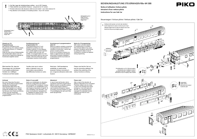 Page 1 de la notice Manuel utilisateur Piko 96832