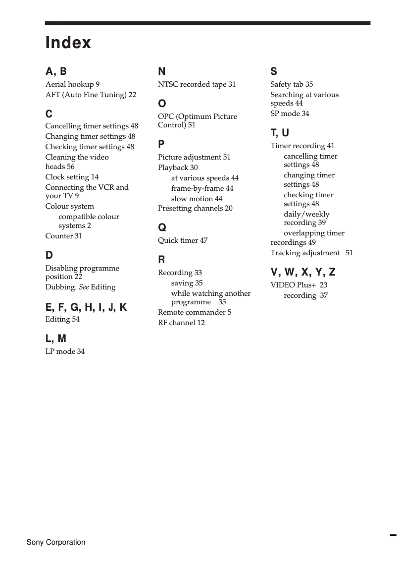 Image de la première page du manuel de l'appareil SLV-E530UX
