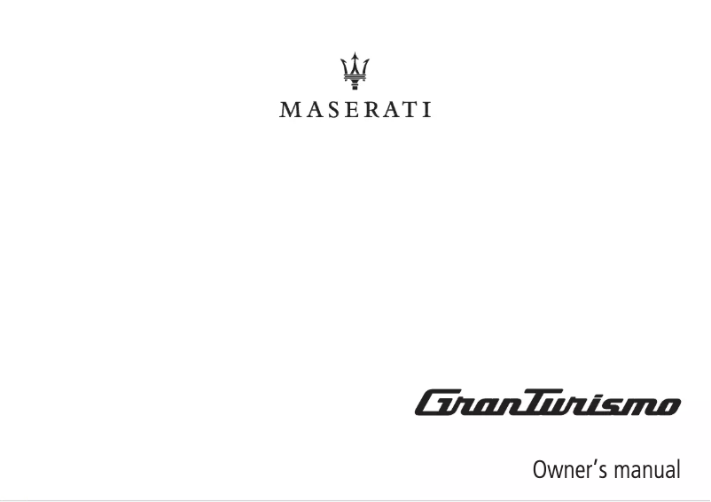 Page n°1 - Manuel utilisateur Maserati Granturismo (2019)