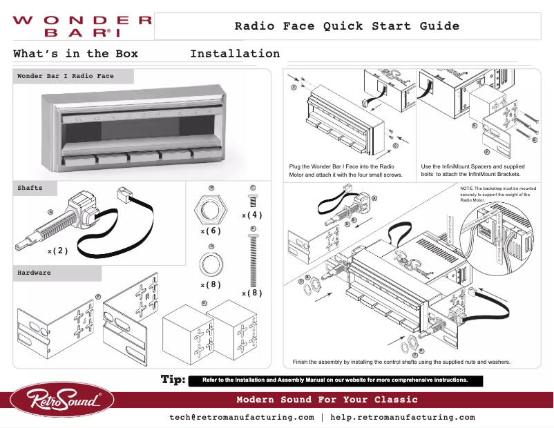 Page 1 de la notice Manuel utilisateur RetroSound Wonderbar 1 M1