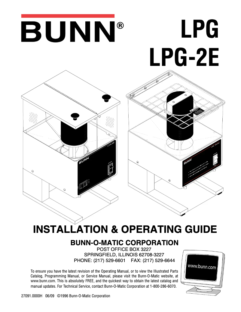 Página 1 del manual Manual de usuario Bunn LPG