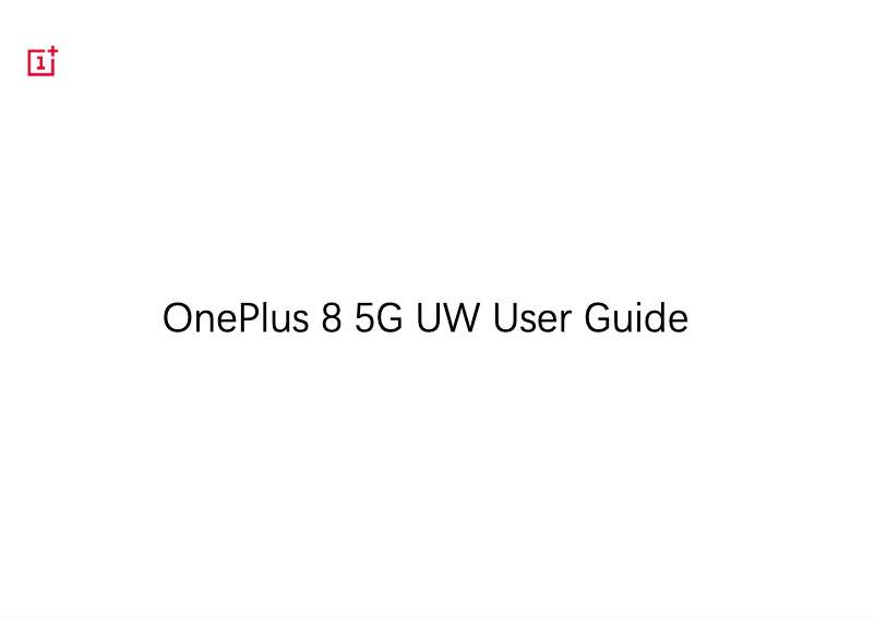 Page 1 de la notice Manuel utilisateur OnePlus 8 5G UW