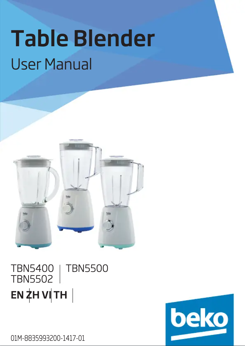 Page n°1 - Manuel utilisateur Beko TBN5502