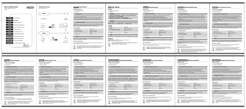Page n°1 - Manuel utilisateur UNITEK V1423A