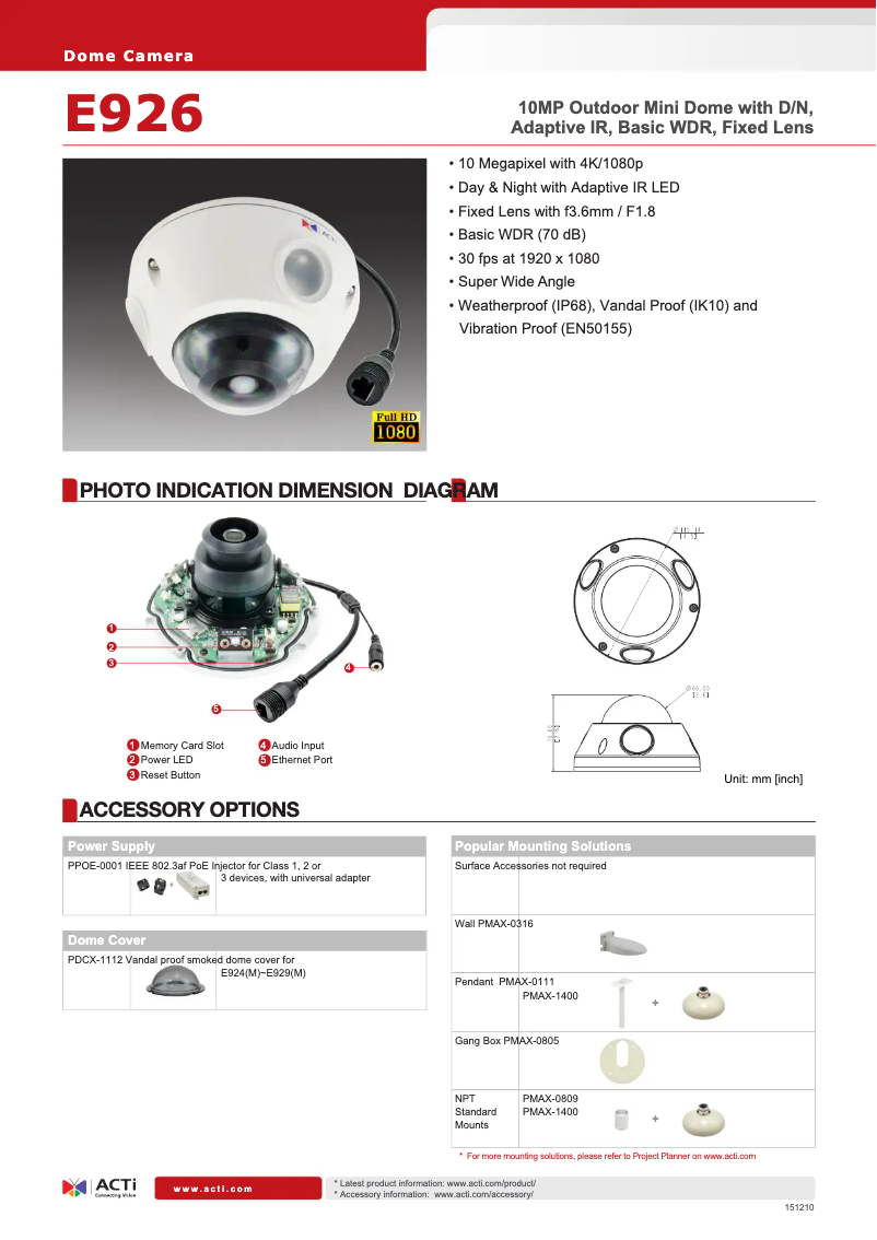 Image de la première page du manuel de l'appareil E926