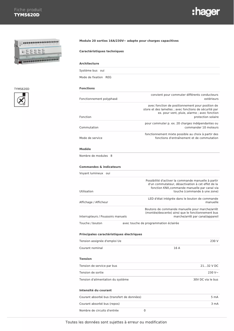 Image de la première page du manuel de l'appareil TYMS620D