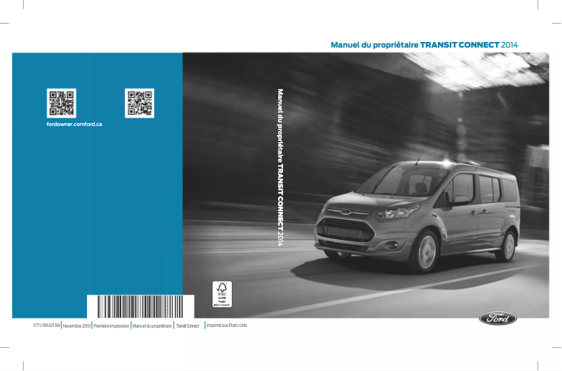 Page 1 de la notice Manuel utilisateur Ford Transit Connect (2014)