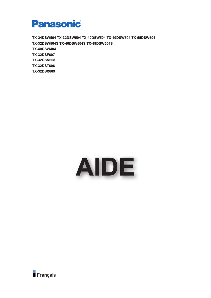 Página 1 del manual Manual de usuario Panasonic Viera TX-32DSX609