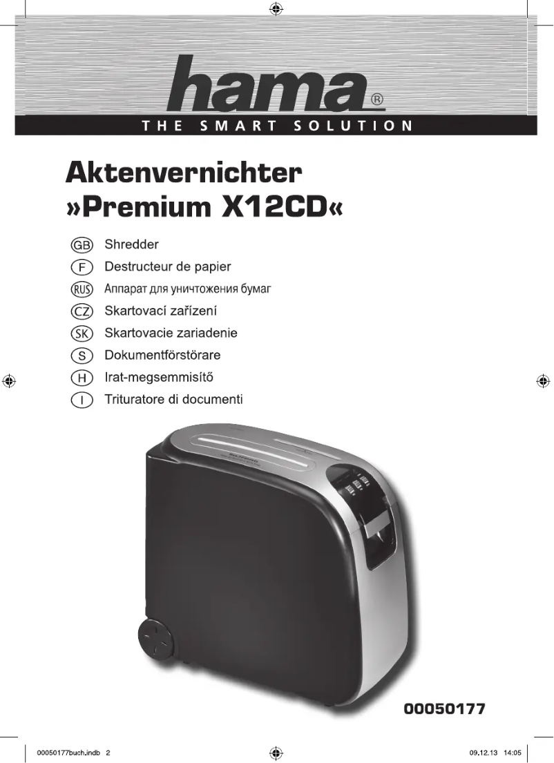 Page 1 de la notice Manuel utilisateur Hama Premium X12CD