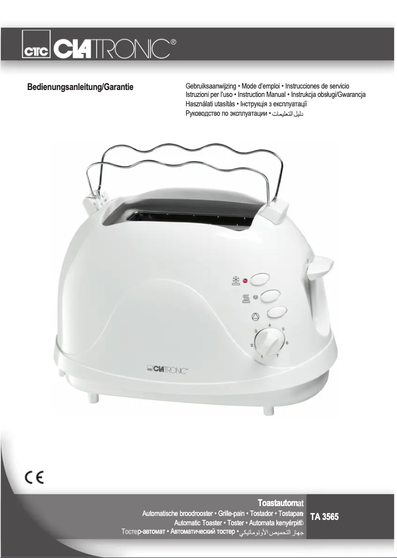 Page 1 de la notice Manuel utilisateur Clatronic TA 3565